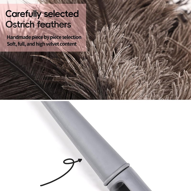 FeelfunFeather Feather Duster-Genuine Ostrich Feathers,Anti-Static,Reusable Eco-Friendly Handheld Cleaning for Keyboard,Home,Car,Office(17Inch,2Pack) - Image 4